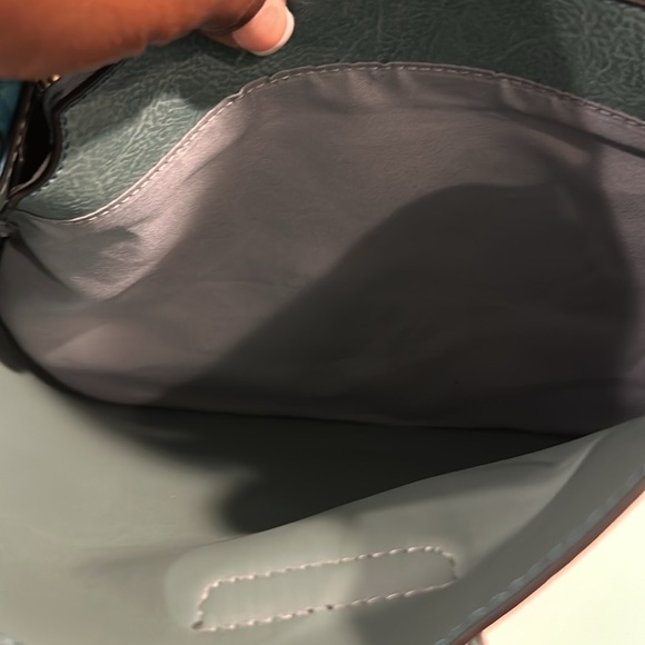 shoulder Handbag turquoise with a little print on the side and the strap - Picture 7 of 14